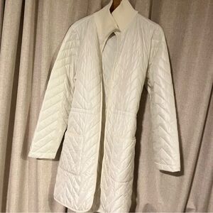 Athleta Cream Quilted Women's Puffer Coat